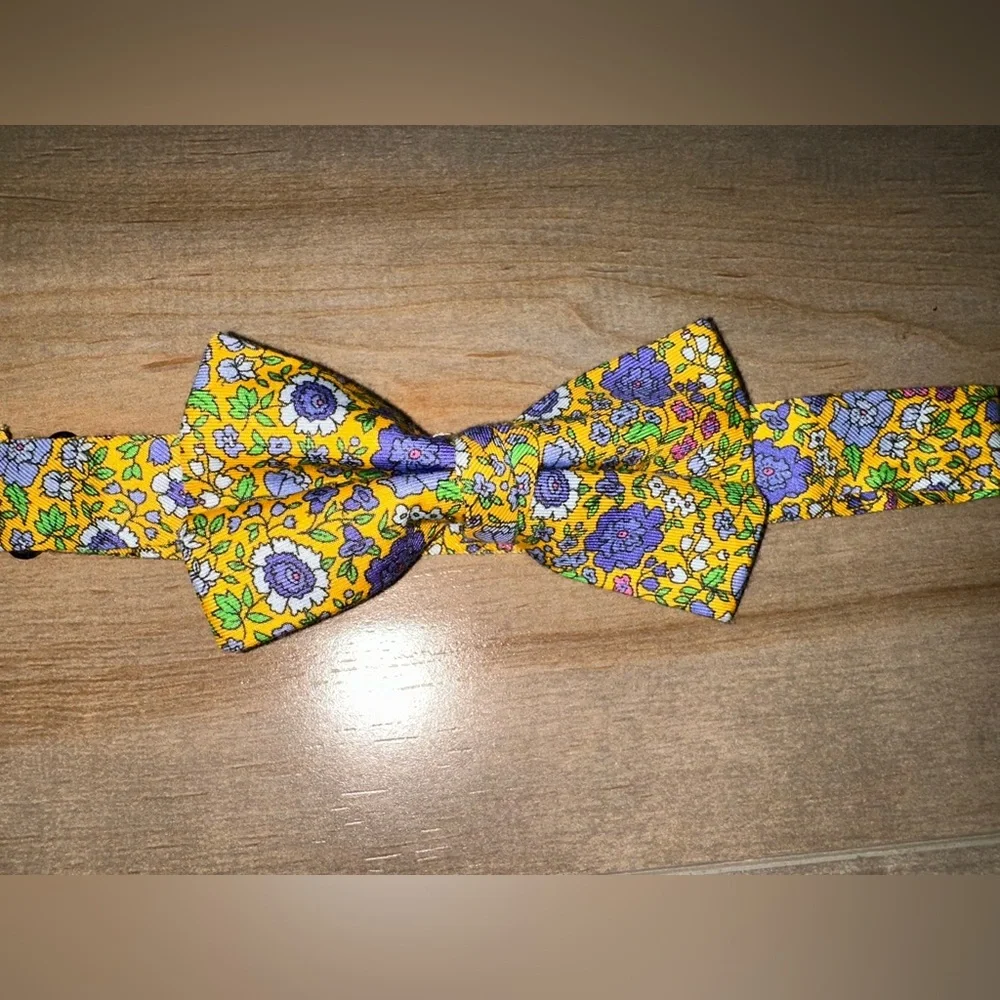 Ralph Lauren Yellow and Purple Floral Tie